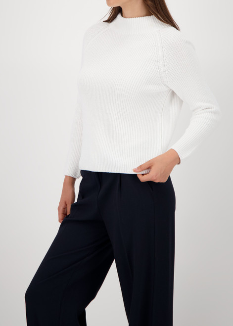 MONARI White Knitted Jumper With Stand-Up Collar | 808986