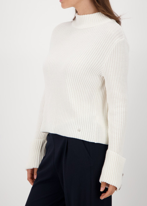 MONARI White Knitted Jumper With Button Detail | 809101