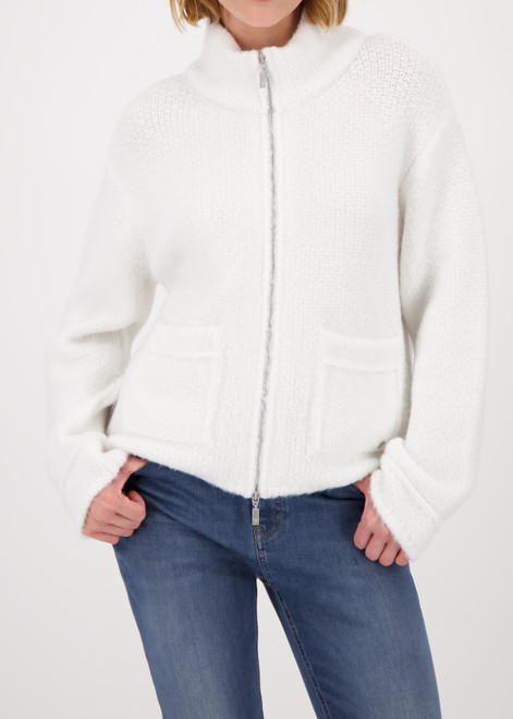 MONARI White Cardigan With Zip | 809111