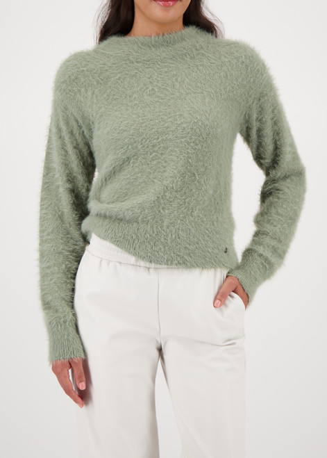 MONARI Green Fluffy Jumper With Cut-Out | 809458