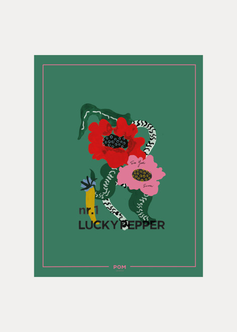POM AMSTERDAM Green Shawl - Lucky Pepper | SP9400