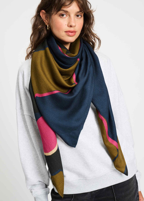 POM AMSTERDAM Blue Shawl - Fleurs Parfaites | SP9403
