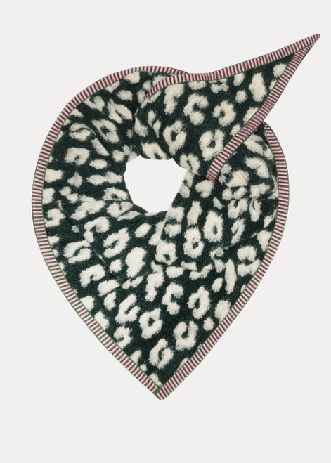 POM AMSTERDAM Green Shawl - Leopard Green | SP9413