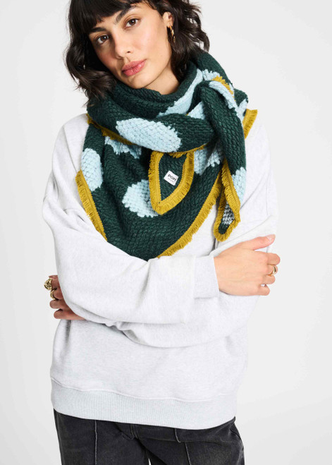 POM AMSTERDAM Green Shawl - Dots Green | SP9416