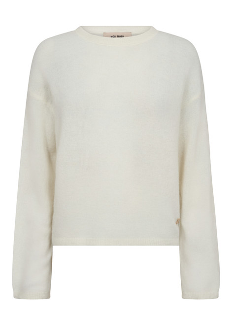 MOS MOSH Ecru Mmmape O-Neck Knit | 173310