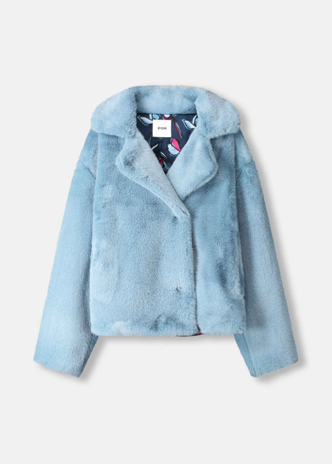 POM AMSTERDAM Blue Coat - Fur Misty Blue | SP9371