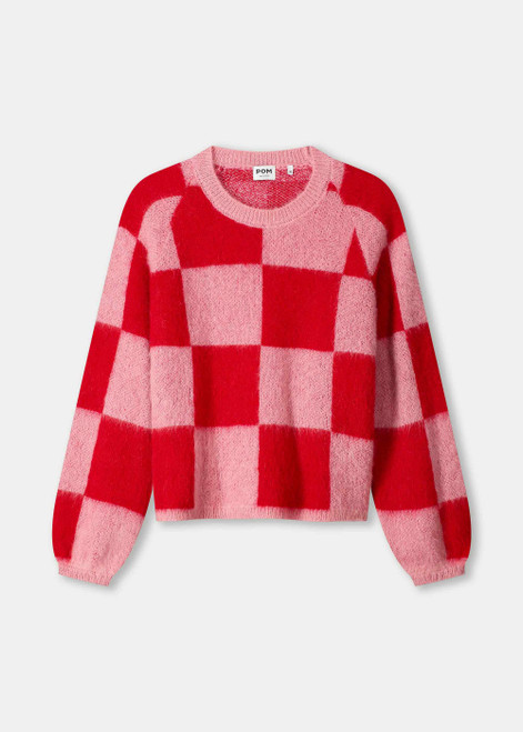 POM AMSTERDAM Red Pullover - Checks | XSP9311