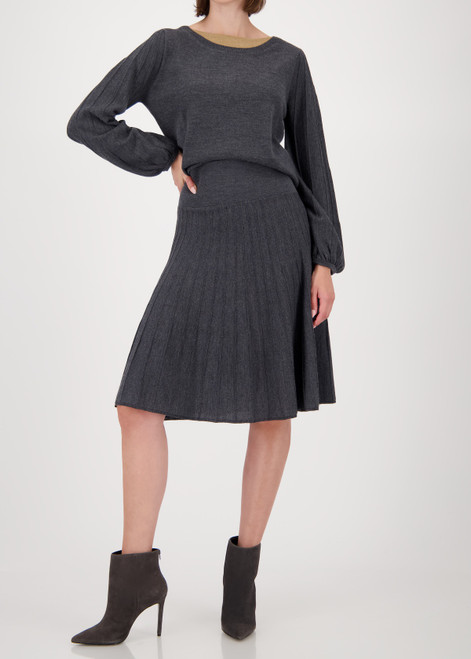 MONARI Gray Pleated Skirt | 809536