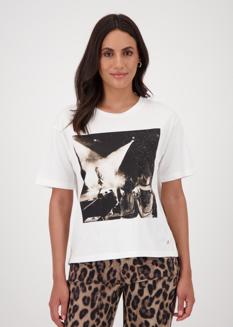 MONARI White T-Shirt With Photo Print | 808797