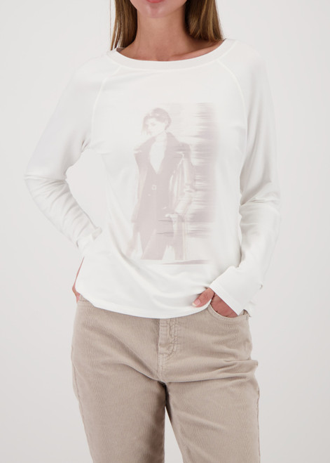 MONARI White Long-Sleeve Shirt With Women'S Print | 809381