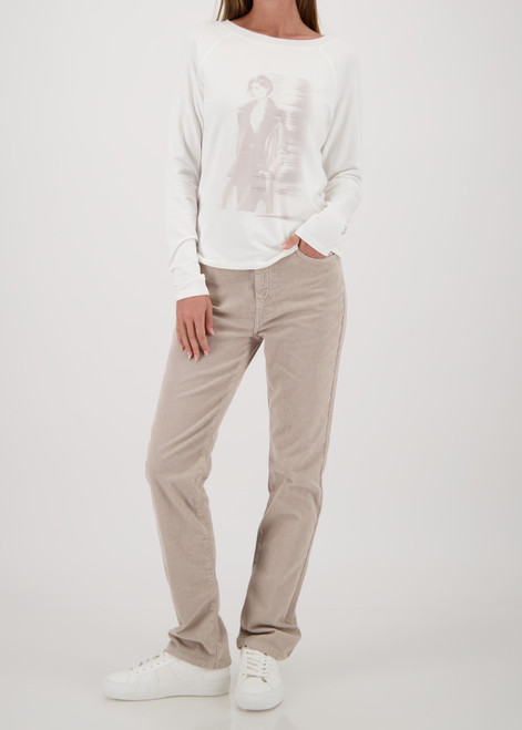 MONARI White Long-Sleeve Shirt With Women'S Print | 809381