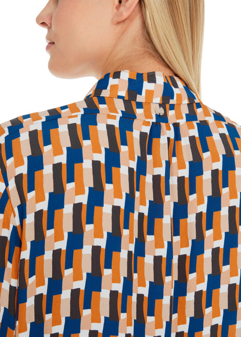 MARC CAIN COLLECTIONS Deep Royal Blue Blouse With Graphic Arty Design | YC 51.08 W02