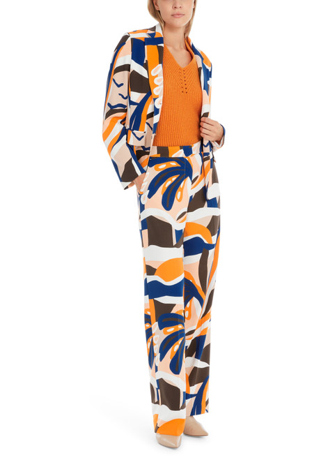MARC CAIN COLLECTIONS Deep Royal Blue Wukari Trousers In Arty Design | YC 81.03 W04