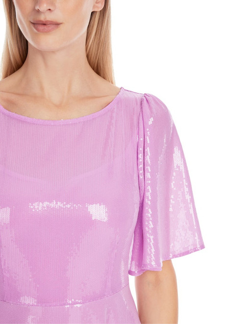 MARC CAIN GLAM Deep Lavender Midi Dress With Butterfly Sleeves | YG 21.19 W15