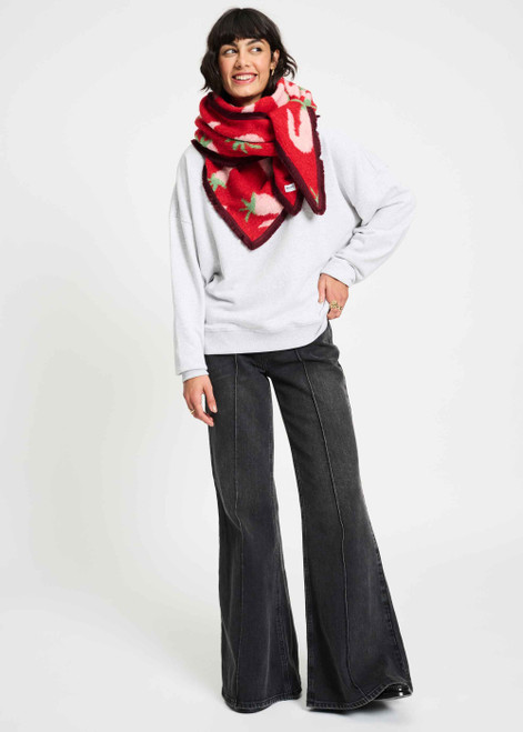 POM AMSTERDAM Red Shawl - Pepper Garden | XSP9412
