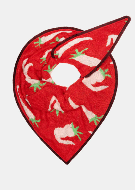 POM AMSTERDAM Red Shawl - Pepper Garden | XSP9412