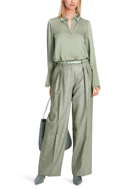 MARC CAIN Frozen Sage Wichita Herringbone Look Trousers