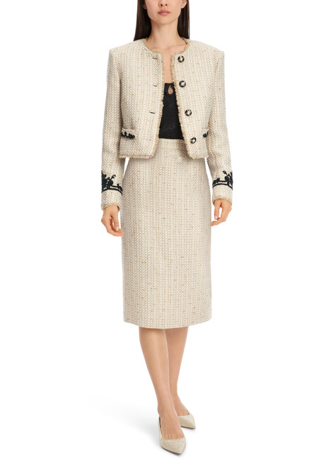 MARC CAIN Shiny Sand Skirt With Glitter Details