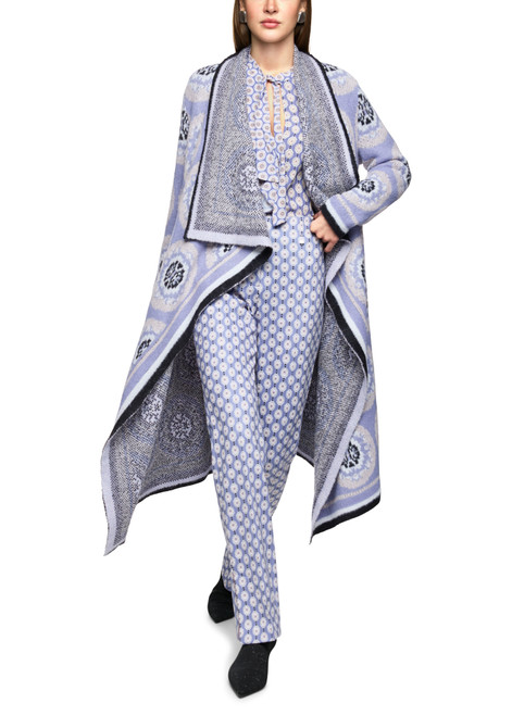 MARC CAIN COLLECTIONS Bluish Violet Knitted In Germany Coat | ZC 11.07 M09