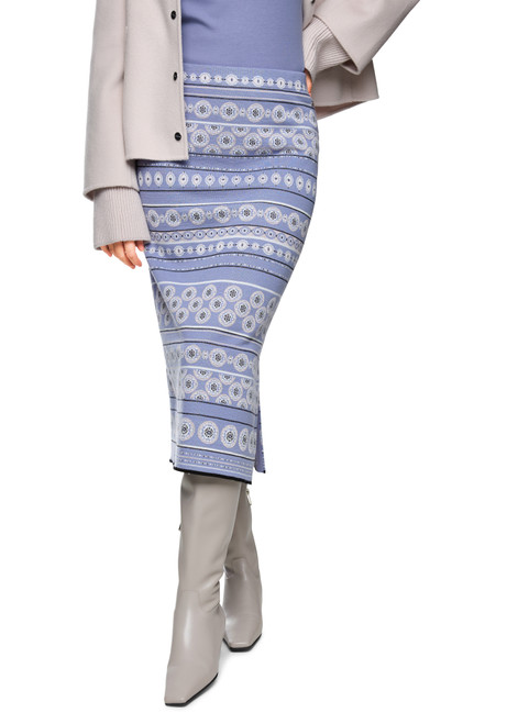 MARC CAIN COLLECTIONS Bluish Violet Knitted In Germany Tube Skirt | ZC 71.08 M18