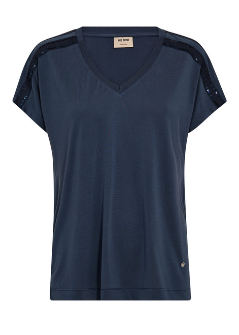MOS MOSH Spellbound Narelle V-Neck Sequin Tee | 168590