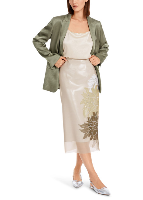 MARC CAIN COLLECTIONS Deep Pearl Pencil Skirt With Floral Pattern | YC 71.10 W18