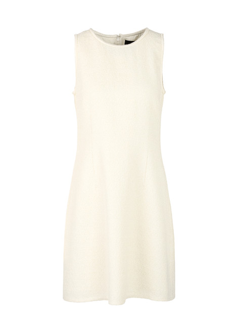 MARC CAIN GLAM Off-White Sleeveless Bouclé Shift Dress | ZG 21.05 W08