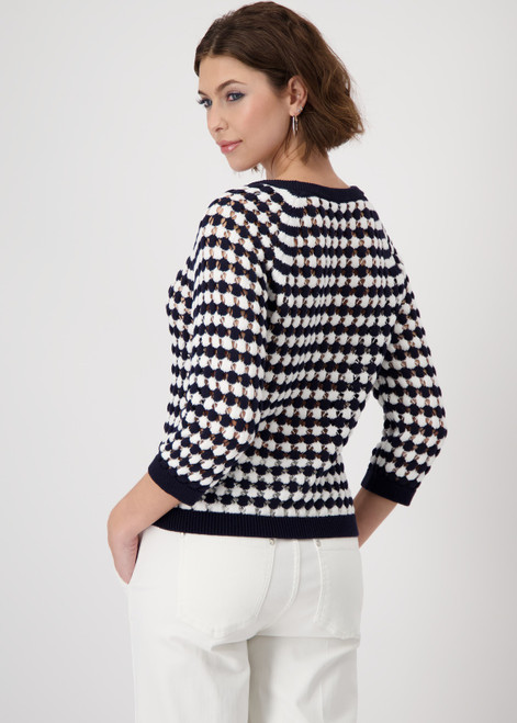 MONARI Blue Striped Ajour Jumper | 409227