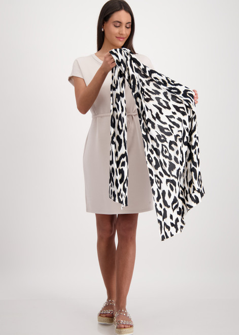 MONARI Brown Scarf With Leopard Pattern | 409443