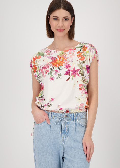 MONARI White T-Shirt With Floral Pattern | 409633