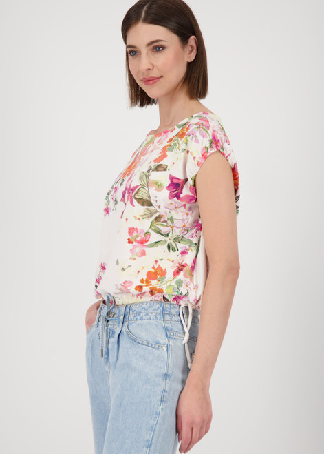 MONARI White T-Shirt With Floral Pattern | 409633