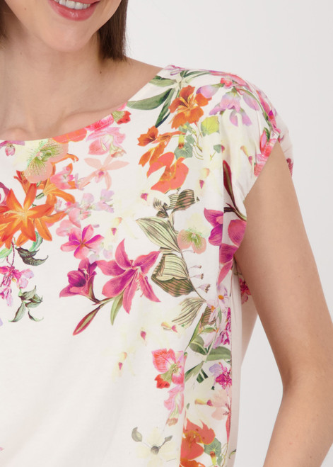 MONARI White T-Shirt With Floral Pattern | 409633