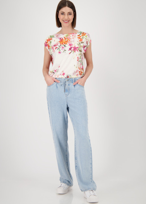 MONARI White T-Shirt With Floral Pattern | 409633