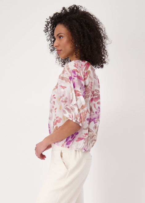 MONARI Pink Carmen Blouse With Paisley Pattern | 409644