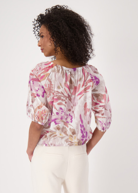 MONARI Pink Carmen Blouse With Paisley Pattern | 409644