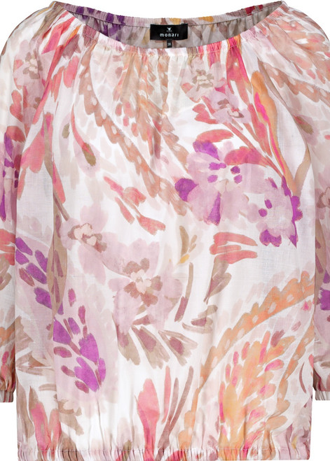 MONARI Pink Carmen Blouse With Paisley Pattern | 409644