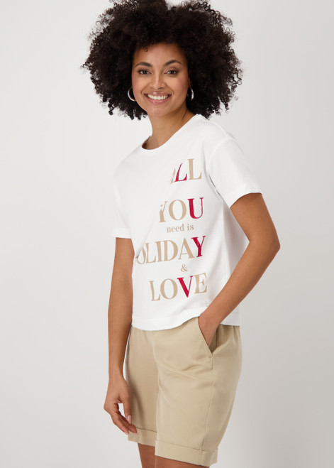 MONARI White T-Shirt With Lettering Print | 409683