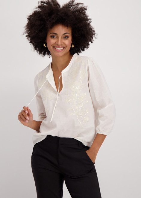 MONARI Beige Blouse With Floral Pattern | 409693