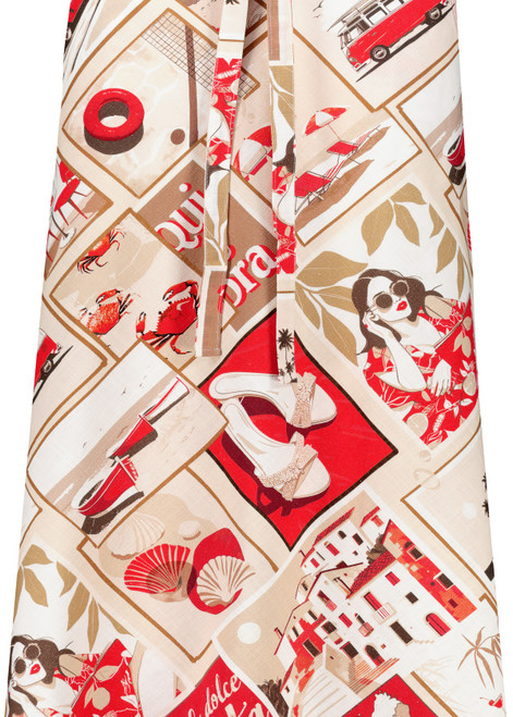 MONARI Red Long Skirt With Polaroid Print | 409896