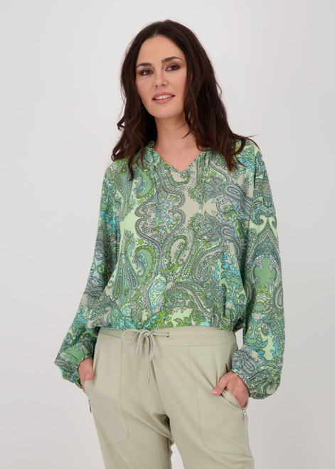 MONARI Green Blouse With Paisley Pattern | 409688