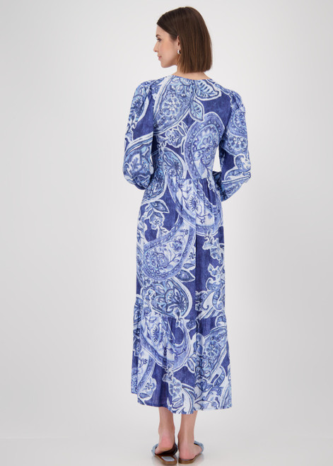 MONARI Blue Long Dress With Paisley Pattern | 409752