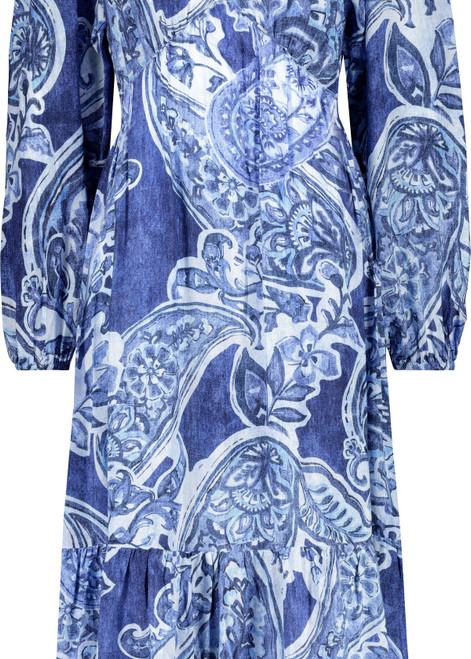 MONARI Blue Long Dress With Paisley Pattern | 409752