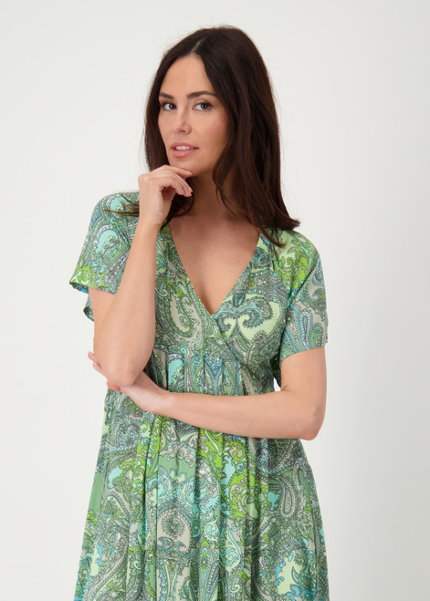 MONARI Green Maxi Dress With Paisley Pattern | 409871