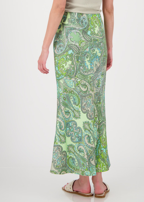MONARI Green Maxi Skirt With Paisley Pattern | 409875