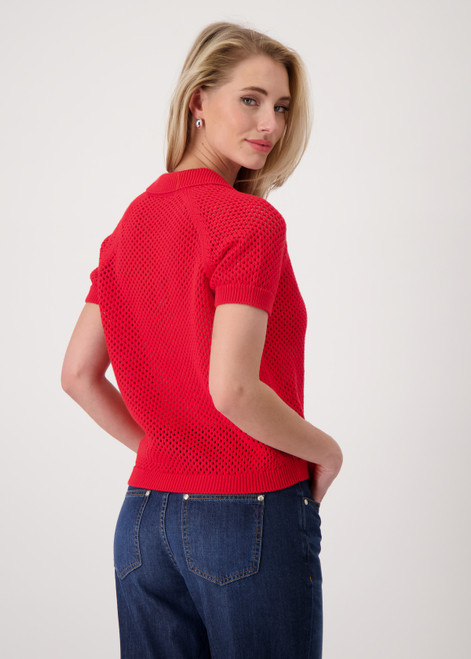 MONARI Red Ajour Polo Shirt | 409957