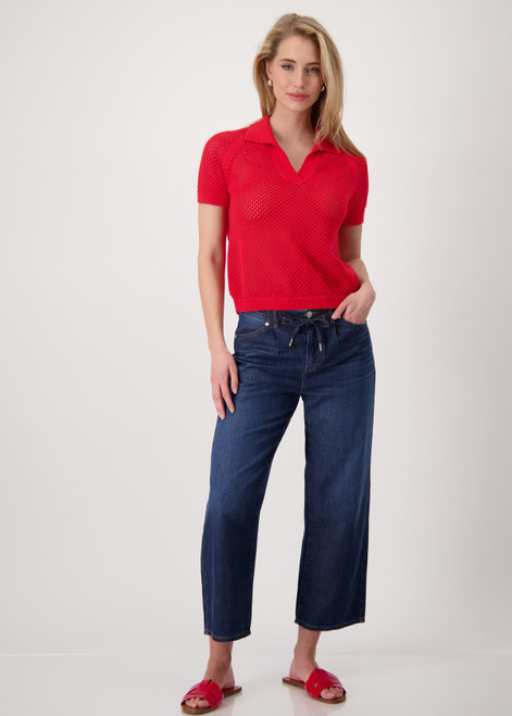 MONARI Red Ajour Polo Shirt | 409957