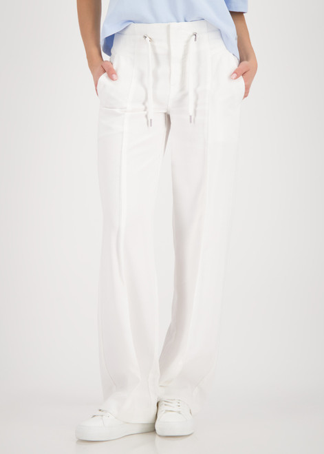 MONARI White Wide-Leg Trousers With Drawstring | 410357