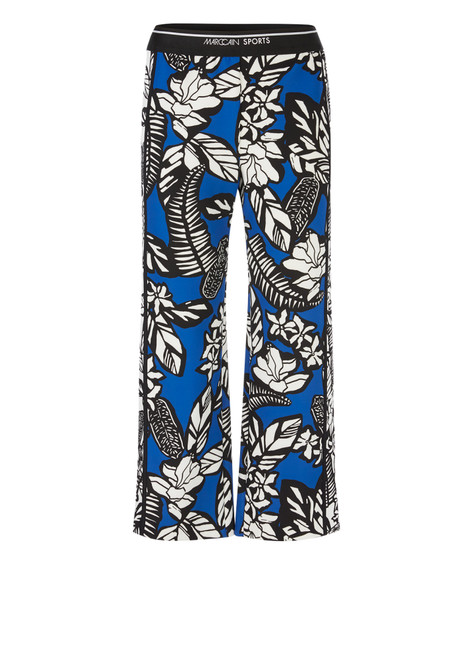 MARC CAIN Whtndblck Ranchi Leo-Print Scuba Jersey Trousers | WS8135J11