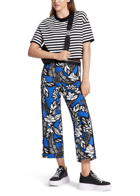 MARC CAIN Whtndblck Ranchi Leo-Print Scuba Jersey Trousers | WS8135J11