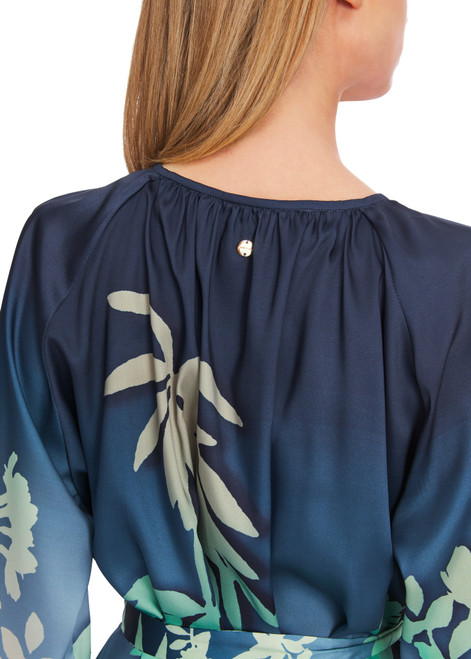 MARC CAIN Soft Malachite Maxi Dress With Floral Print | XC2107W23